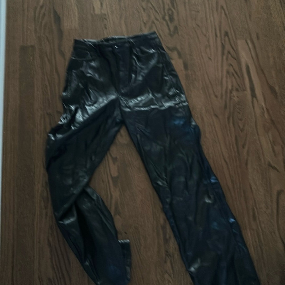 Pant Leather Straight Legged Pants